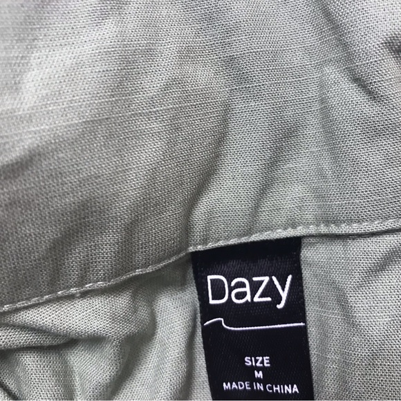 Dazy Womens Top Maxi Skirt 2 Piece Set Size M Flare Button Down Green Collared - Picture 4 of 7